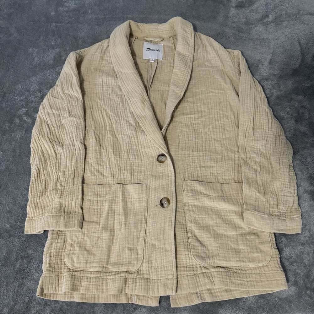 Madewell Lightspun Dorset Blazer‎ Size XSmall Cream Oversize